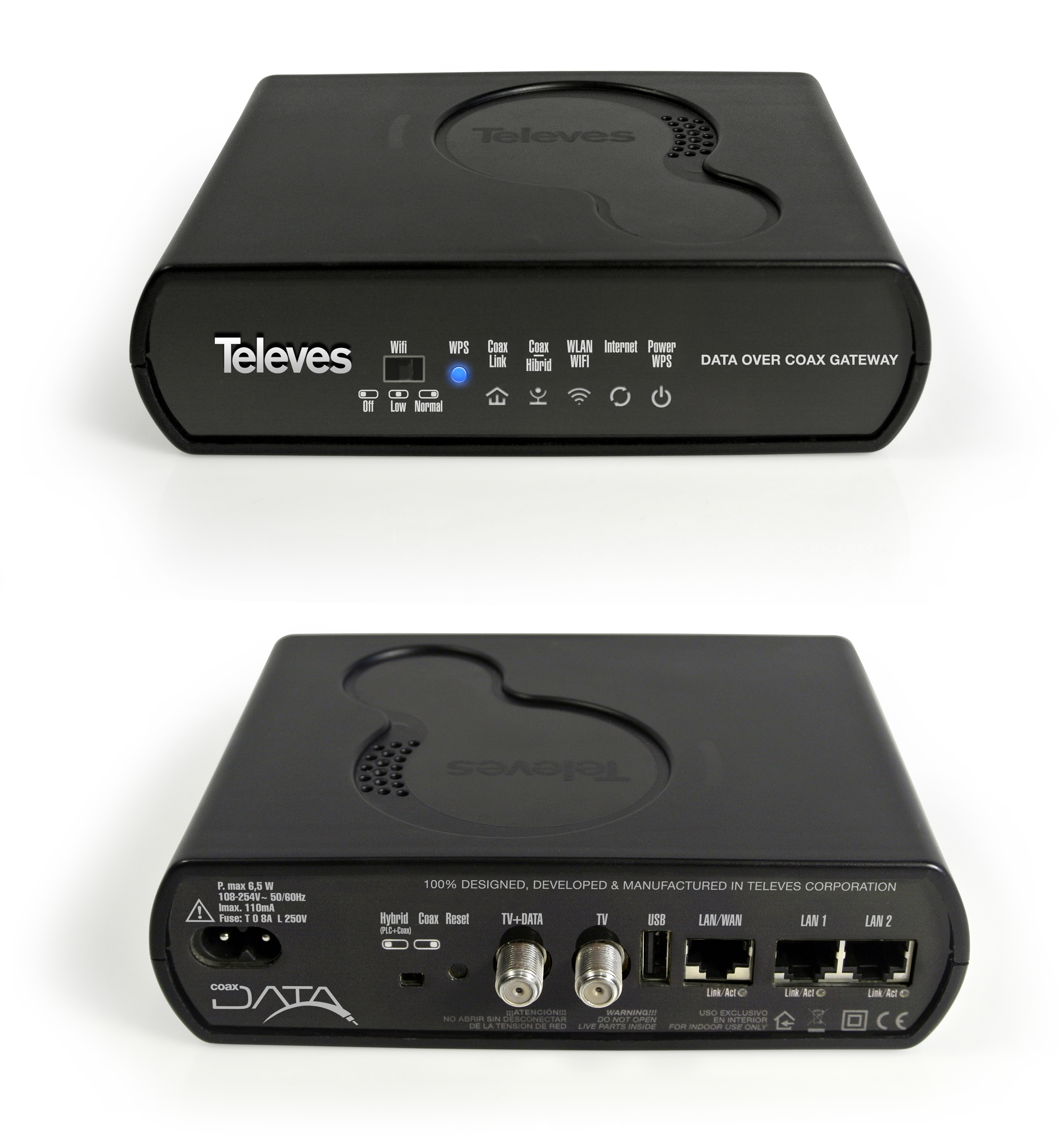 Coaxdata Ethernet Hybrid Adapter 1000 Mbps mit WIFI