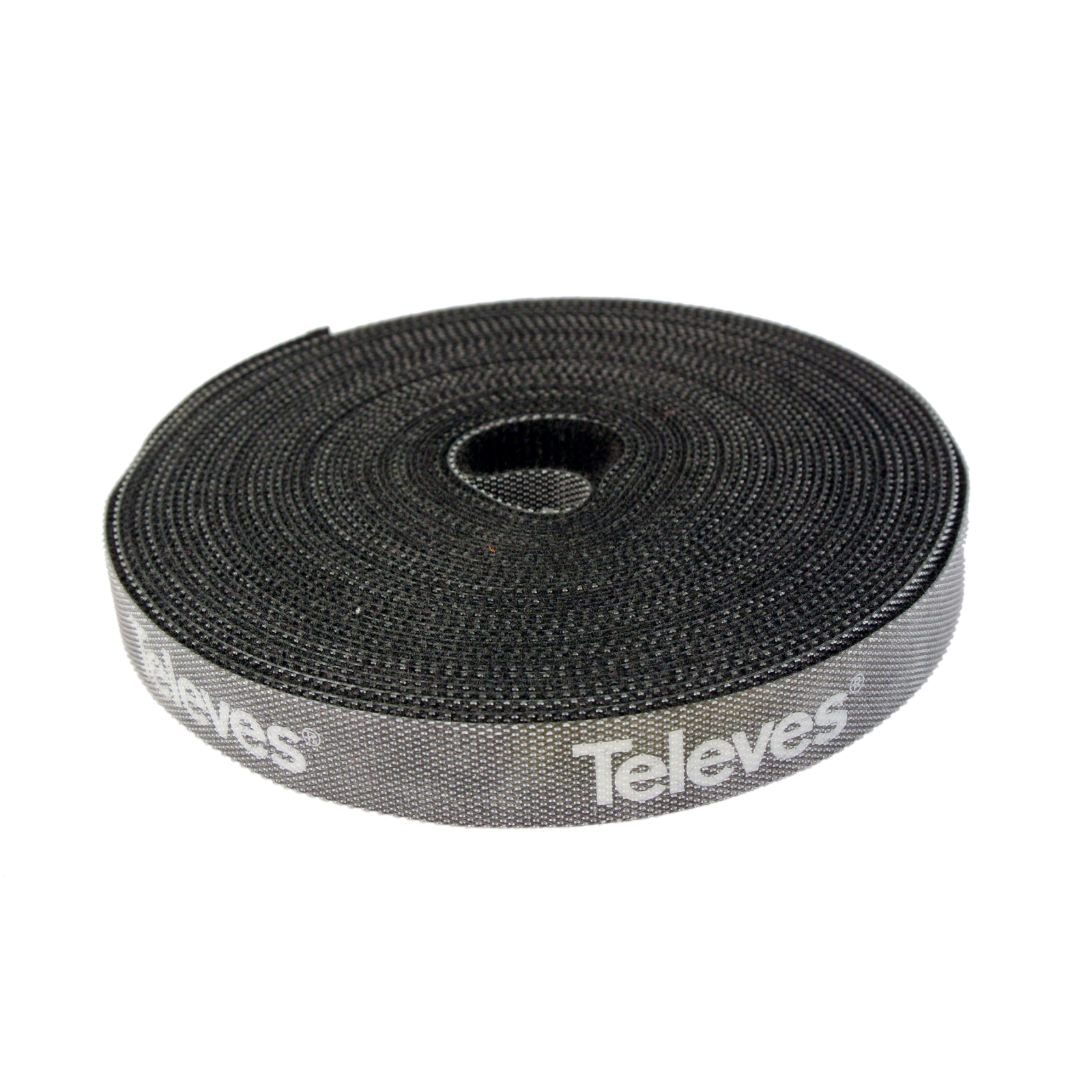 Nylonklettband schwarz mit Televes-Logo Breite 15mm, Länge 8m