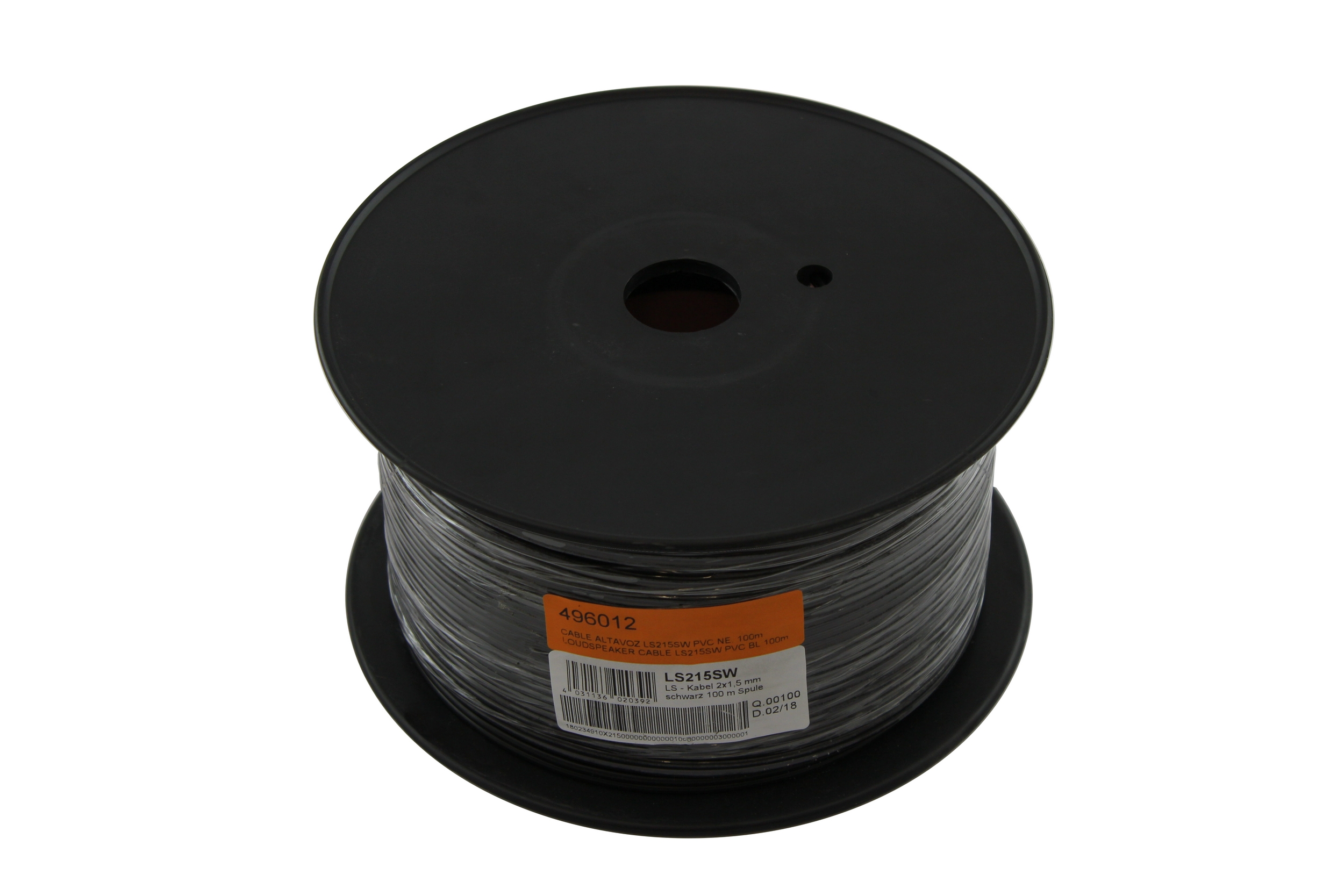 LS - Kabel 2x1,5 mm schwarz 100 m Spule