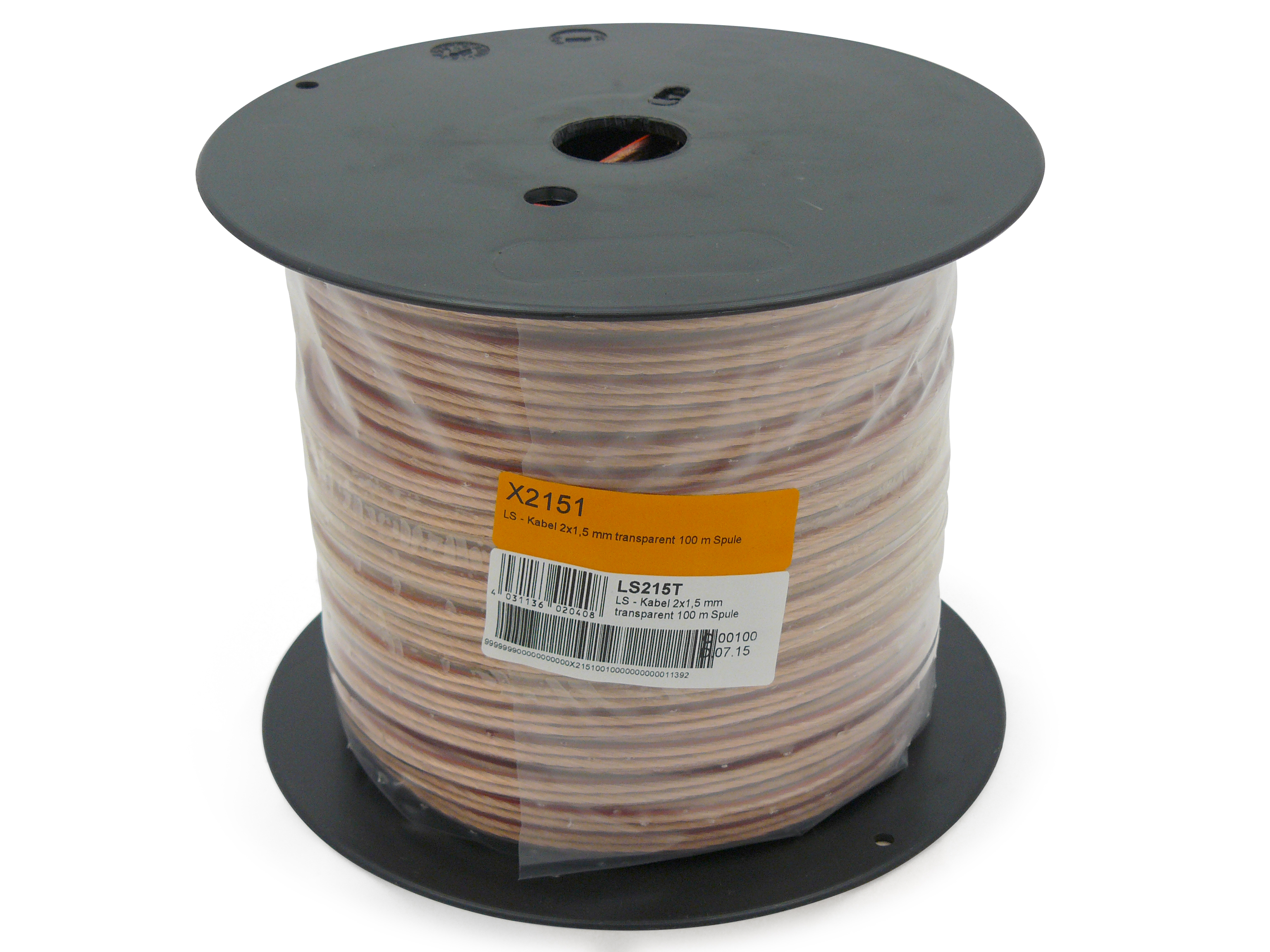 LS - Kabel 2x1,5 mm transparent 100 m Spule