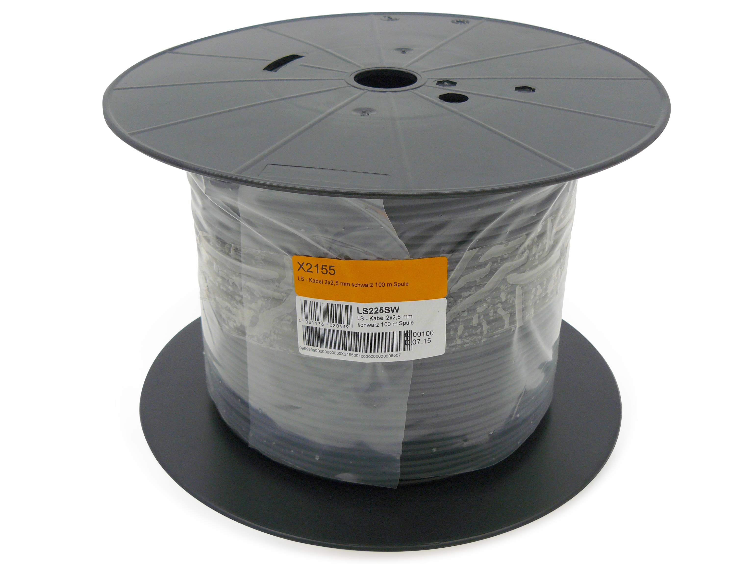 LS - Kabel 2x2,5 mm schwarz 100 m Spule