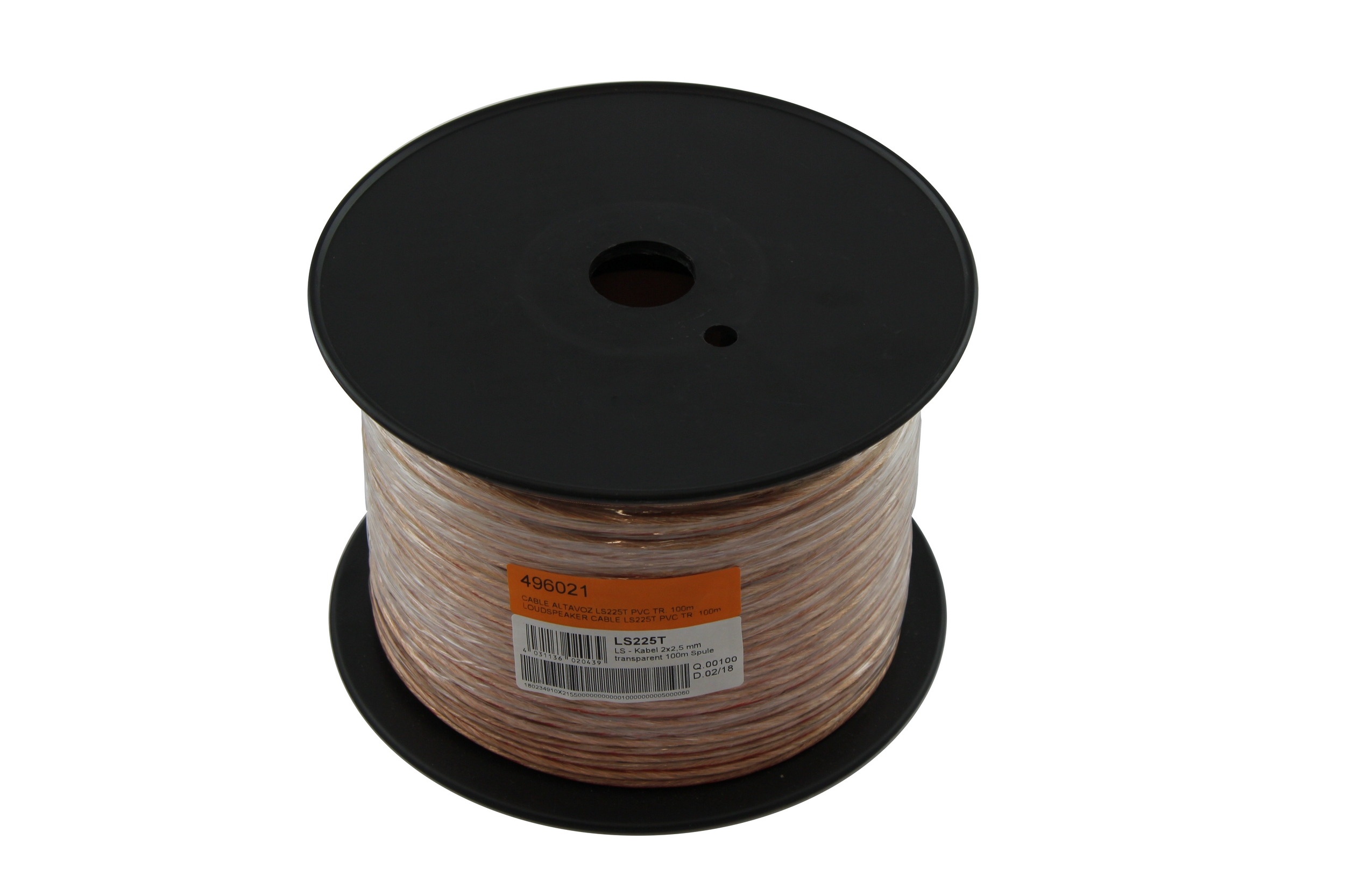 LS - Kabel 2x2,5 mm transparent 100 m Spule