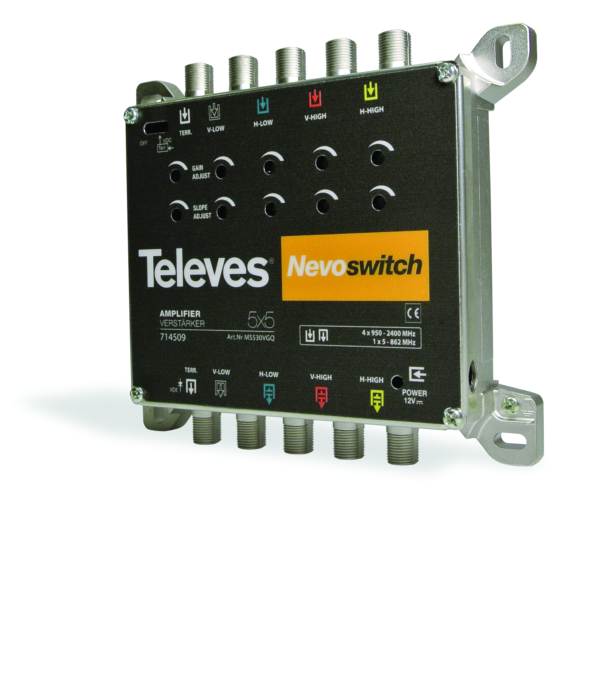 5-fach Verstärker Sat 25 dB, terr. 27 dB für Nevo Switch Serie ohne NT