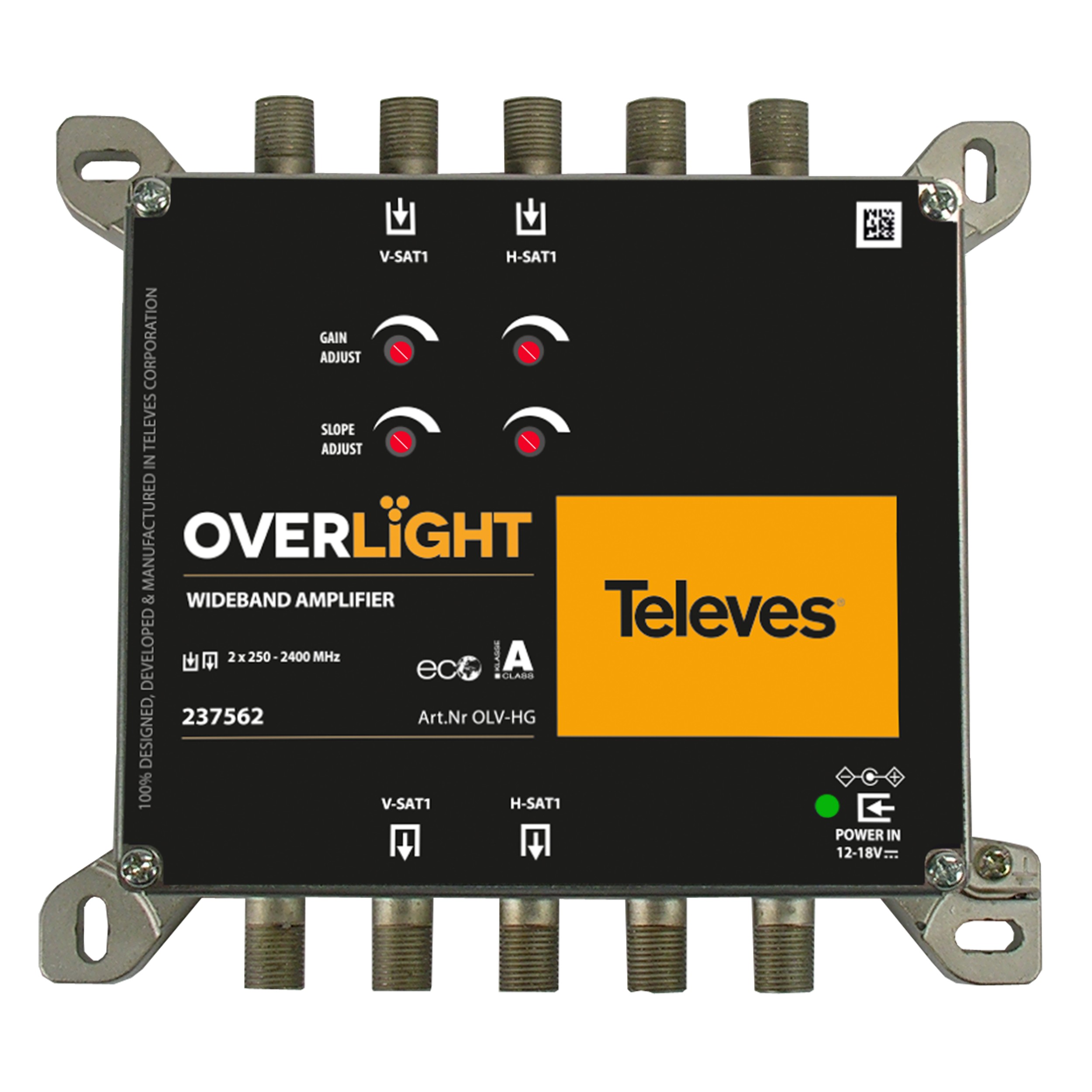 Overlight - Widebandverstärker V/H, high gain 29 db, mit Pegelsteller + Entzerrer