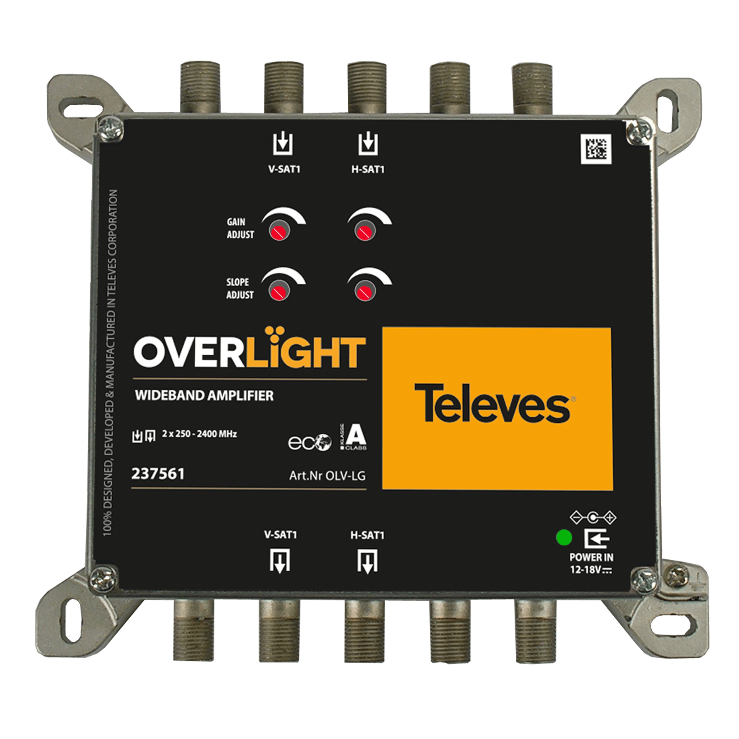 Overlight - Widebandverstärker V/H, low gain 13 db, mit Pegelsteller + Entzerrer