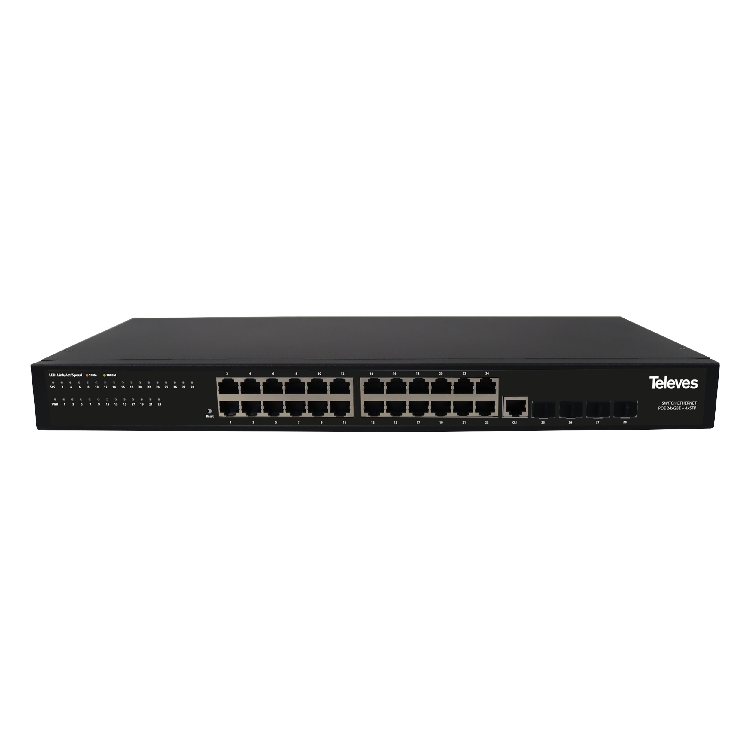 Ethernet Switch L2+: 24 x GbE + 4S