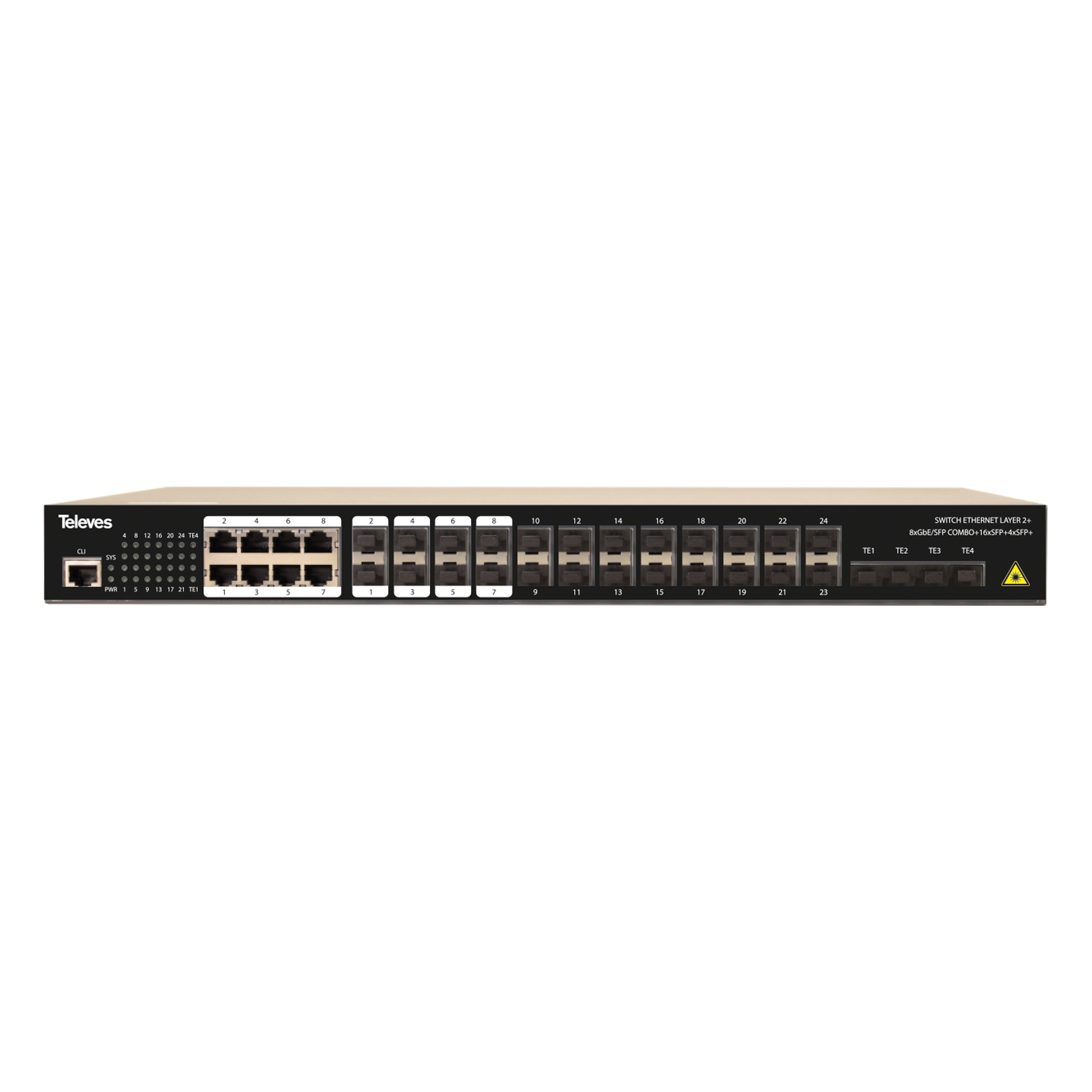 Ethernet Switch L2+ 8XGBE/SFP+ 16XSFP + 4X