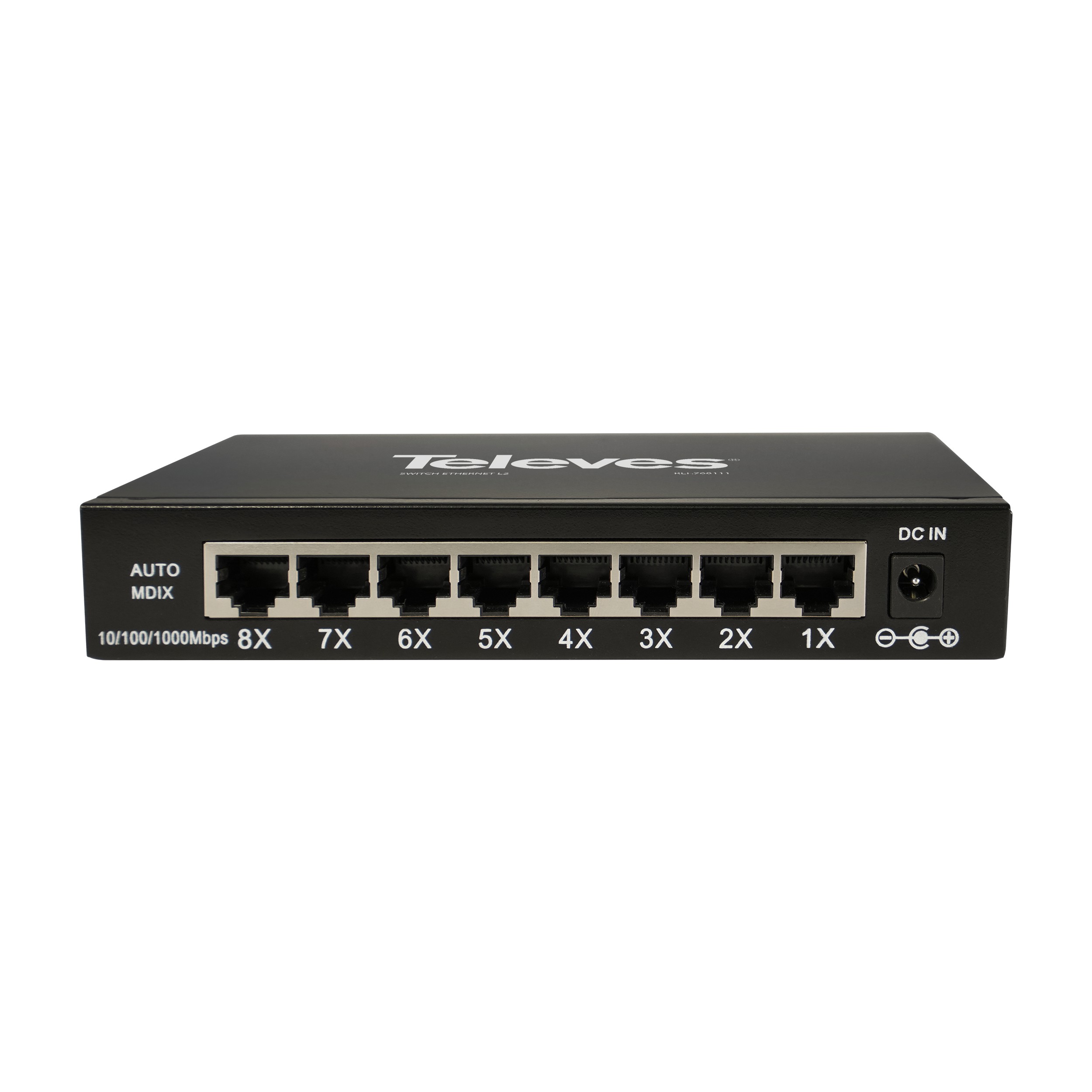 Ethernet Switch L2, Unmanaged: 8x 10/100/1000 Mbps