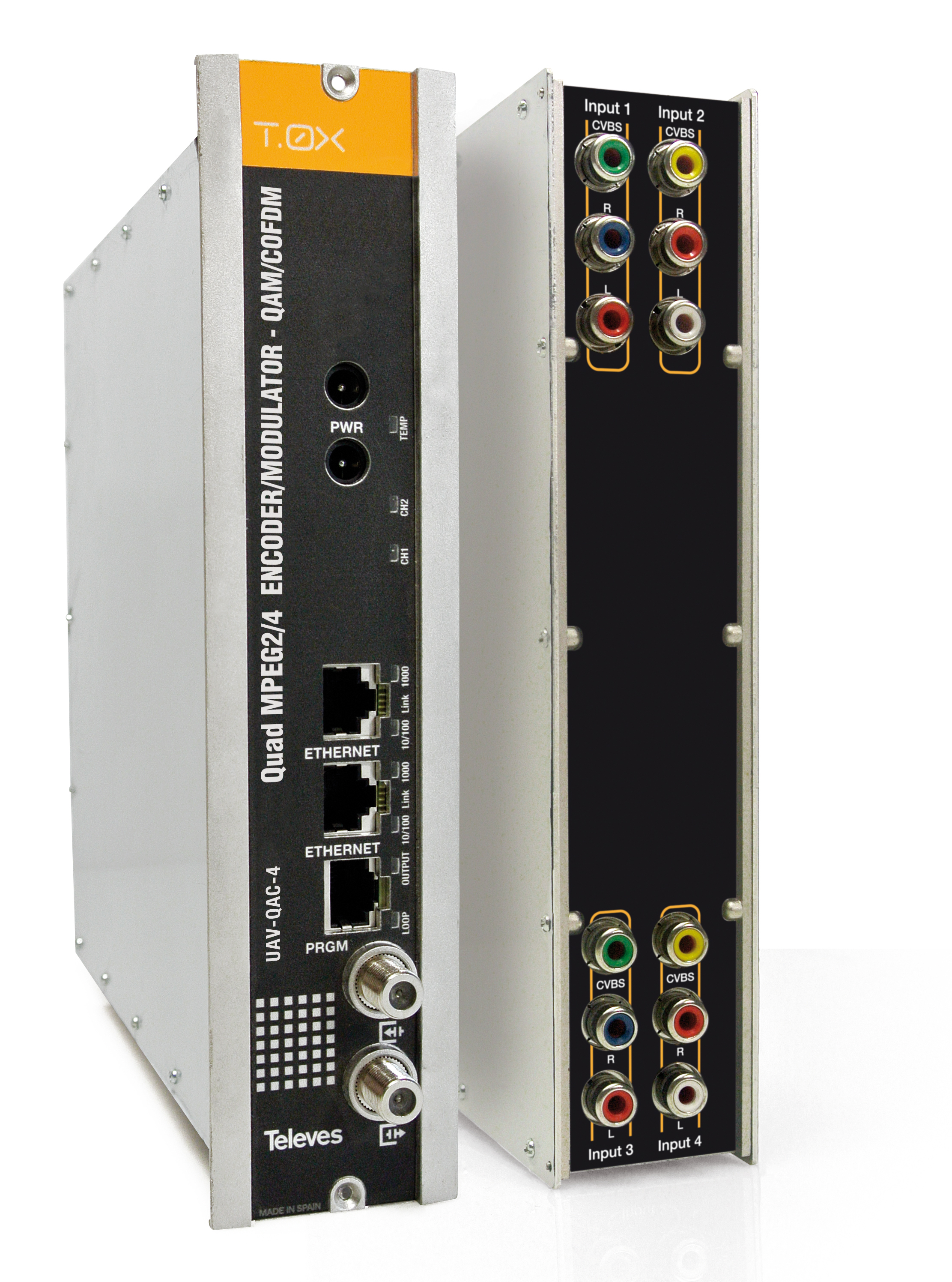 T-0X - QUAD - Modulator, 4 x AV in QAM oder COFDM