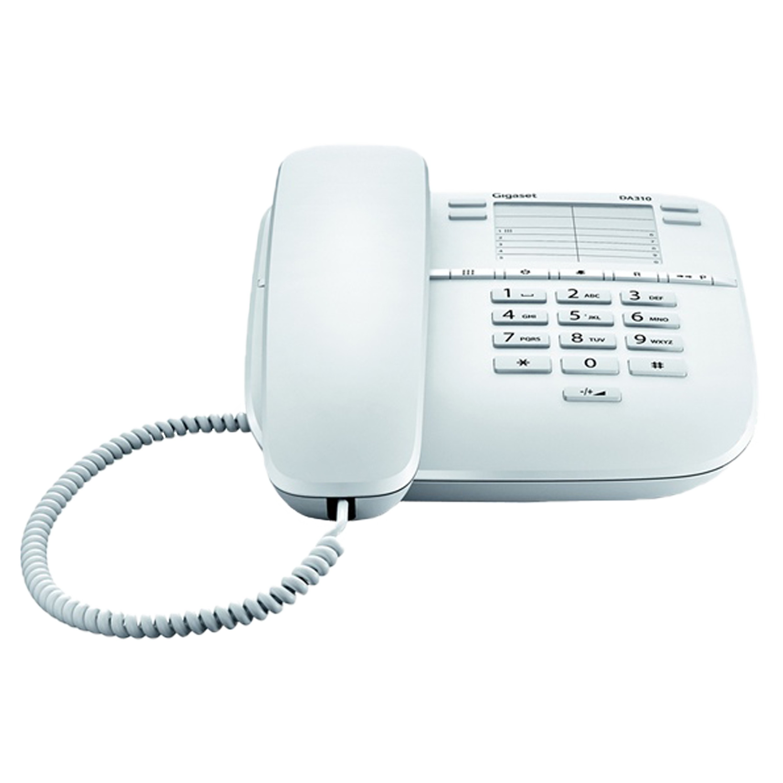 Analoges Telefon mit 4 Direktwahltasten für One-Touch-Verbindung, weiß