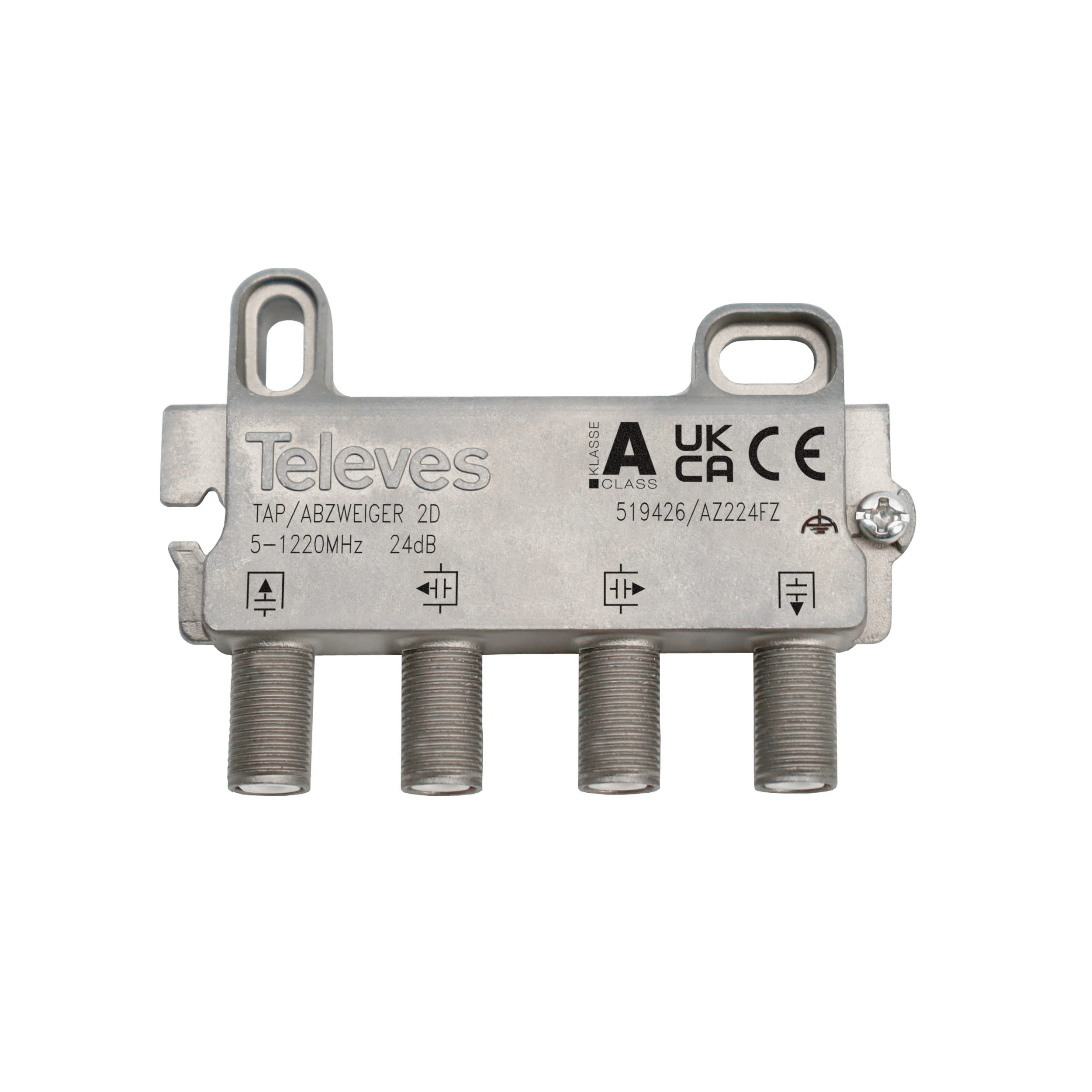 2-fach Abzweiger 5-1220 MHz AD:  24 dB, DD: 2dB