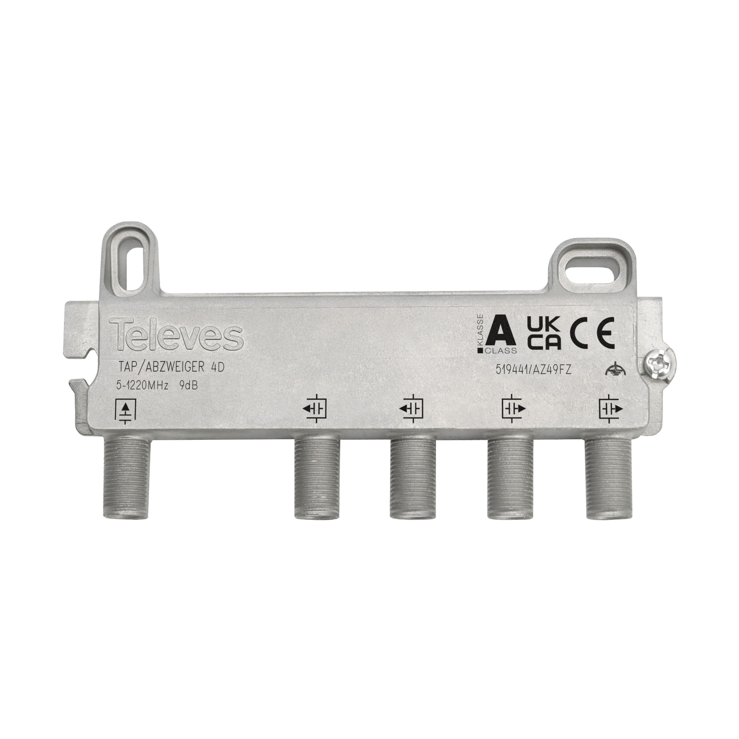 4-fach End-Abzweiger 5-1220 MHz AD: 8 dB