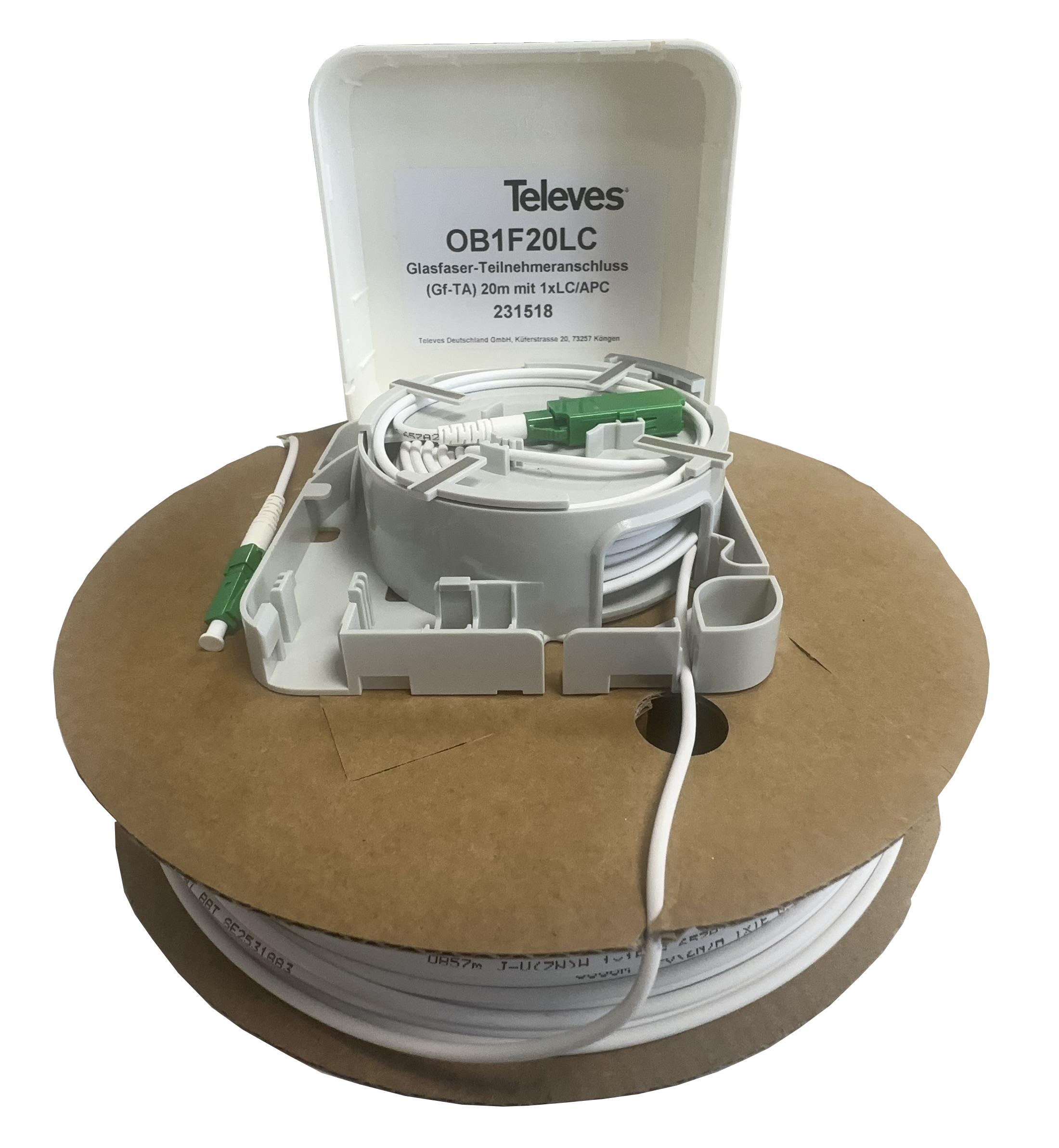 Optische Box 1 Ausgang mit 20m Kabel LC/APC