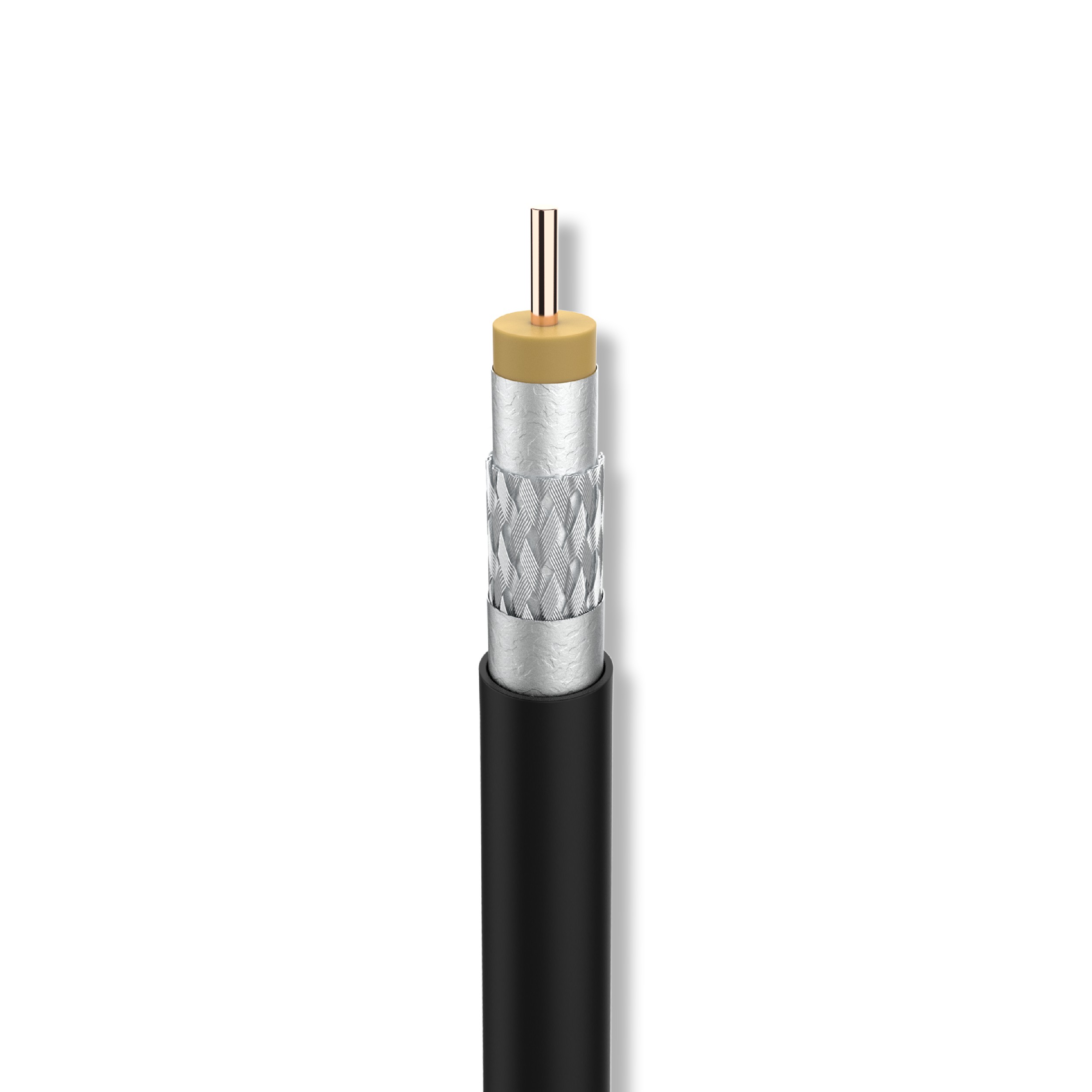 Koaxkabel UV-beständig, halogenfrei, flammwidrig, 100 m Spule, Brandschutzklasse Dca-S2,d2,a2